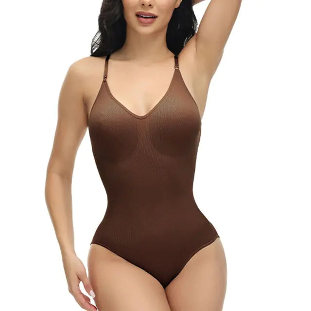 V Neck Spaghetti Strap Bodysuits