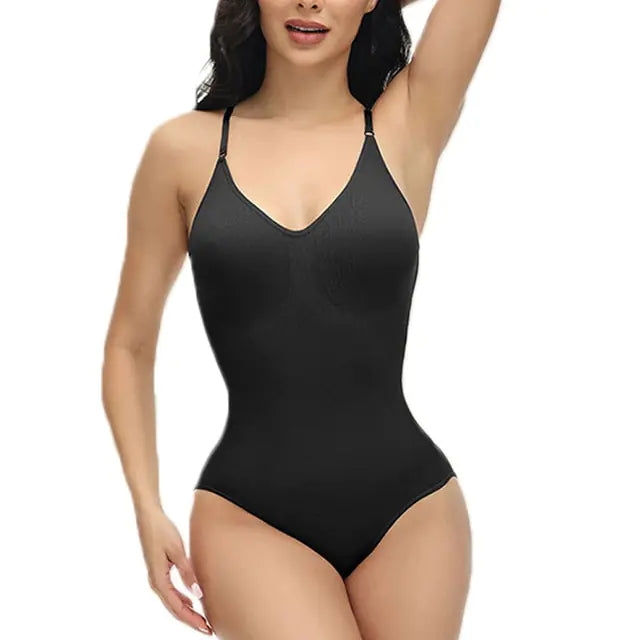 V Neck Spaghetti Strap Bodysuits